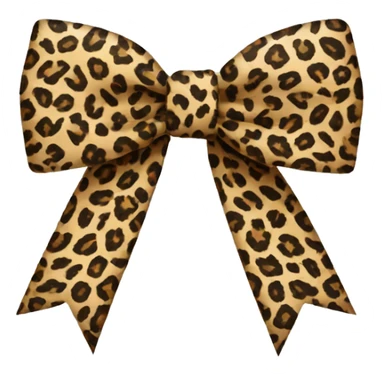 Leopard print bow sticker