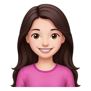 Azzyland with dark brown long hair, pink outfit sticker