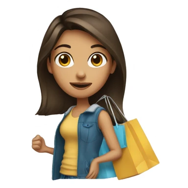 Brunette shopping sticker