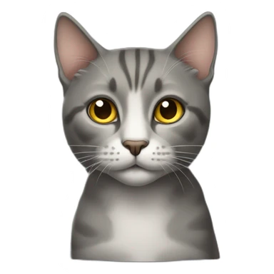 a cat with brass eyes color, and with a dark grey skin sticker