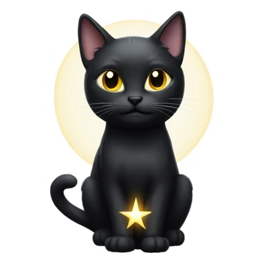 Black cat with halo sticker