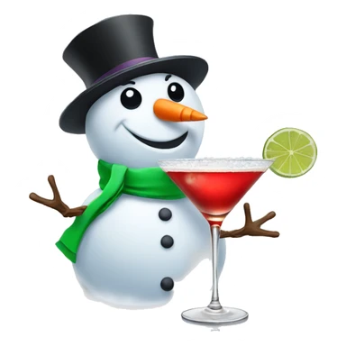 Snowman and martini sticker