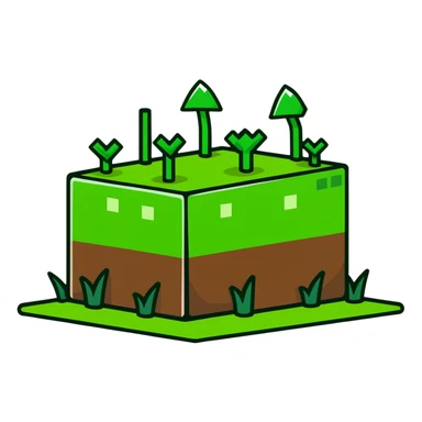Minecraft grass block sticker
