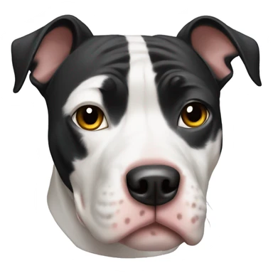 Black and white patches pitbull mix dog sticker