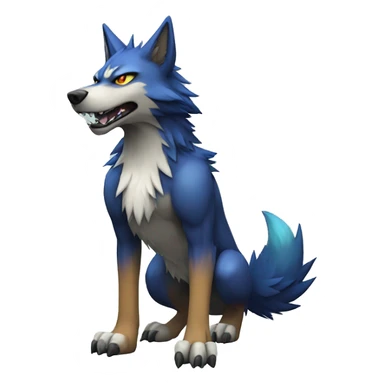Edgy Colorful Digimon-Wolf full body sticker