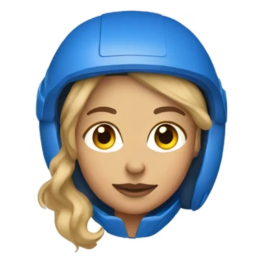 Honey blonde woman in blue helmet and blue flight jumpsuit  sticker