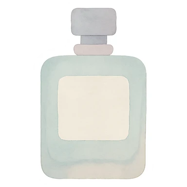 perfume bottle, watercolor art style, soft edges, gentle color blending sticker