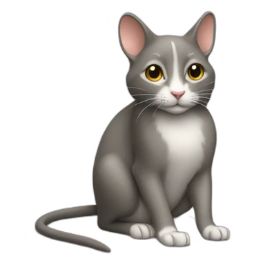 Une souris sur un chat sticker