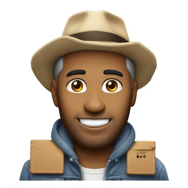 Un hombre con una caja de shein sticker