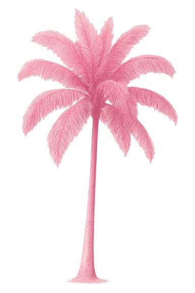 pink palm tree sticker