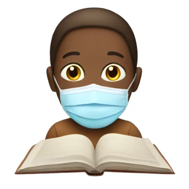 Reading a book with a face mask  sticker