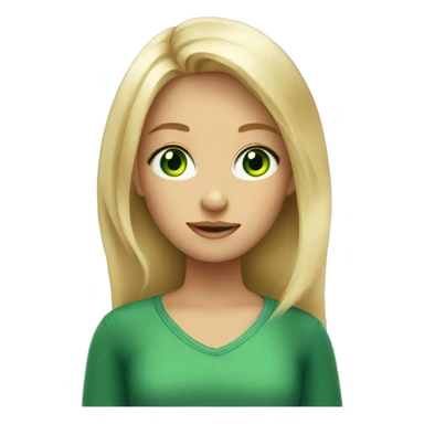 blond girl with green eyes sticker