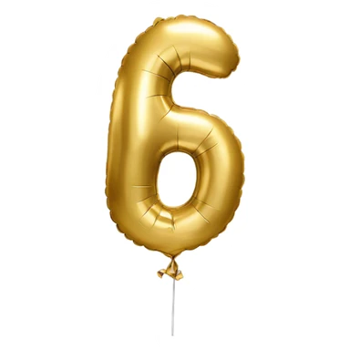 the number 5 as a gold foil balloon sticker
