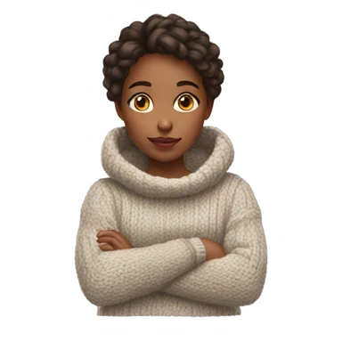 thoughtful girl in cozy sweater sticker