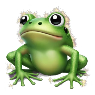 A frog with tinsel around its neck sticker