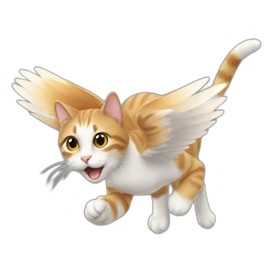 A cat flying sticker