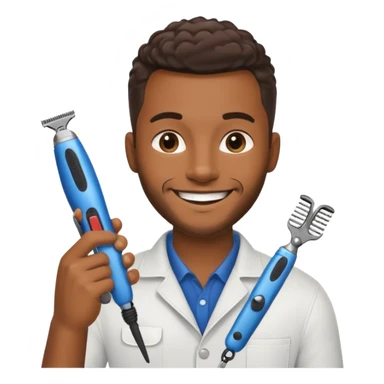 Pet Grooming Stylist black man  sticker