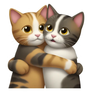 two cats hugging each other  sticker