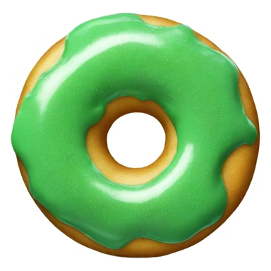 doughnut with green glaze sticker