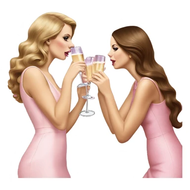 Lana del Rey & Taylor Swift drinking champagne pink dress sticker