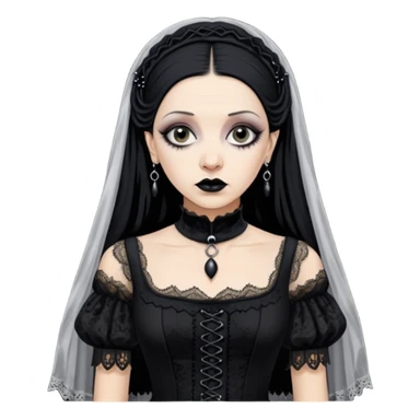 Lene Lovich like a gothic bride in dirty lace sticker