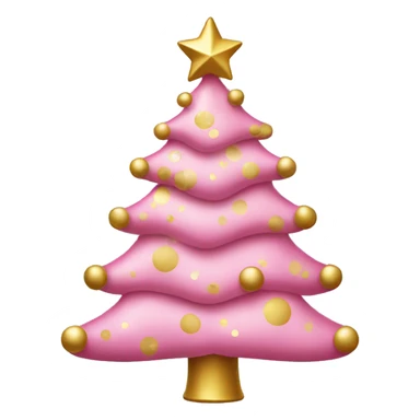 pink and gold Christmas tree sticker