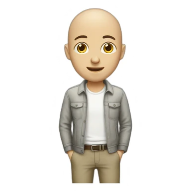 thin bald guy in casual clothes broadcasting sticker