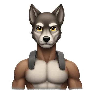 A wolf with muscles and abs sticker