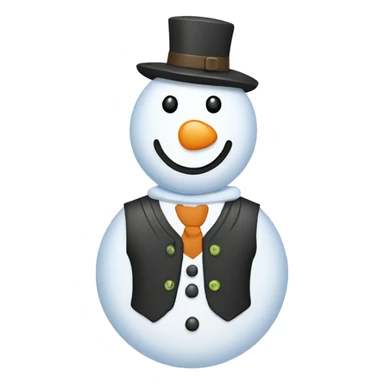 snowman with vest, light bulb buttons sticker