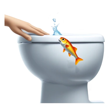 Dropping fish into toilet sticker
