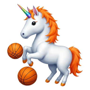 unicorn dribbling a basketball sticker