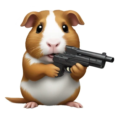 guinea pig holding toy gun sticker