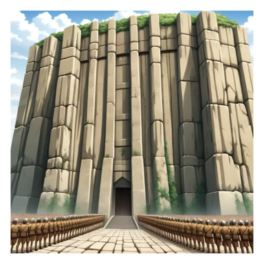 The massive defensive wall from Attack on Titan with 50-meter height sticker