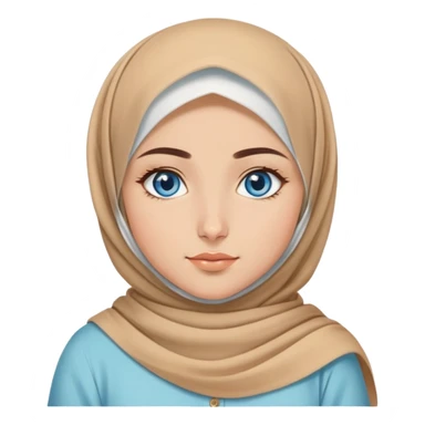 Turkish beautiful finish Konya girl blue eyes with honeycomb pastel hijab islamic dress and had on her hand honey sticker