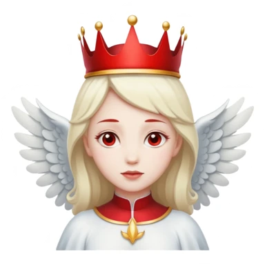 an angel with a red crown on her head, 4 wings sticker