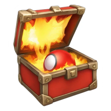 Pokemon Game LootCase Color Red Fire Flame Rich Treasure Legendary Epic Pokeballs and Pokemons Inside this have Shiny Glow sticker