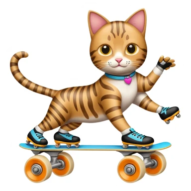 roller skater cat sticker