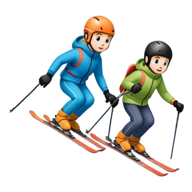 Kids are sking from the top of the mountain sticker