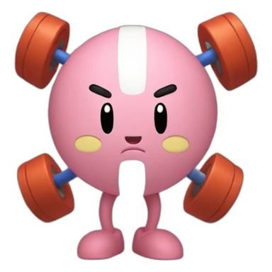 Kirby with muscles sticker