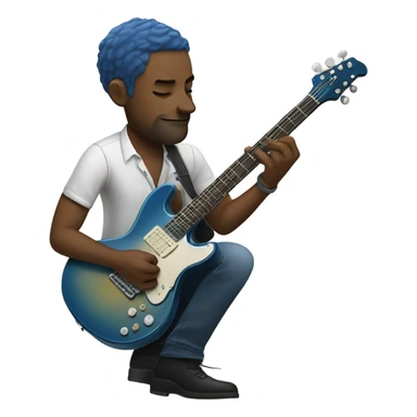 White blues guitar player  sticker