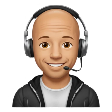 VIN DIESEL with headphones  sticker