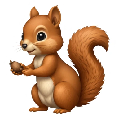 Squirrel hold acorn sticker
