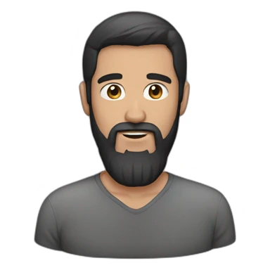 Man with straight dark hair and beard sticker