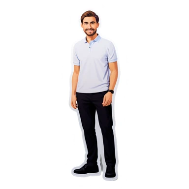 Man with a correct answer sticker