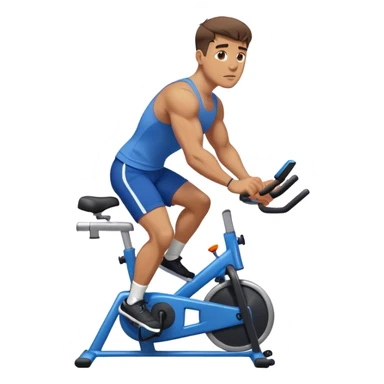 buff guy blue shorts black stationary bike sticker