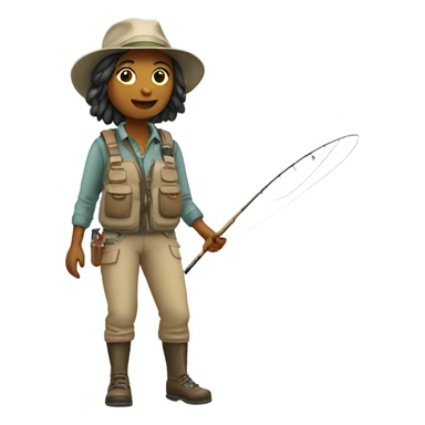 Girl fly fishing sticker