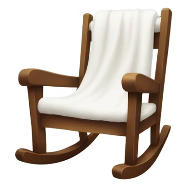 cozy rocking chair with white blanket on it  sticker
