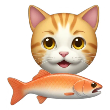 Cat eat fish sticker