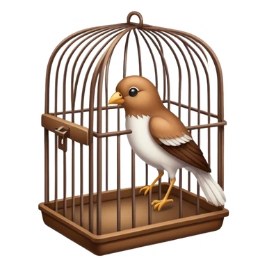 bird leaving cage sticker