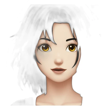 Anime+Cassandra+Goth-girl-dark-hair-black-tshirt+perfectly-centered sticker